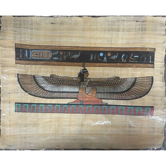 Fine Handmade Ancient Egyptian Papyrus of Goddess ISIS Wings - Picture 1 of 5